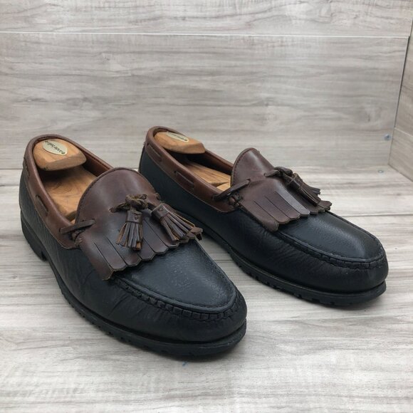 Allen Edmonds Loafers Mens 12D Nashua Black Brown Tassel Leather Slip On Shoes main image 7